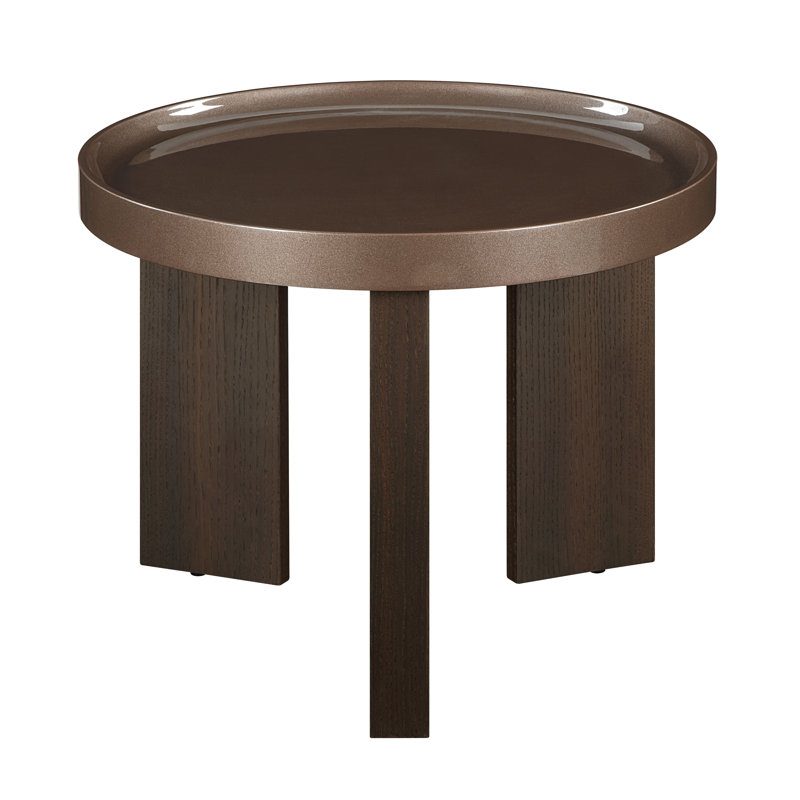 Table de bout Lakita - fini blond foncé ultrabrillant et chêne fumé - table d'appoint de salon moderne avec panneau de fibres à densité moyenne robuste, 26,77 po x 26,77 po x 7,09 po