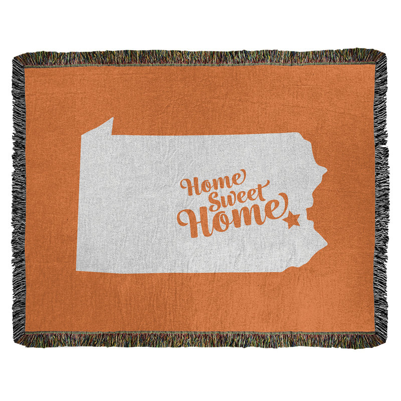 Jeté en coton tissé allentown doux, l 50 po x L 60 po, Orange