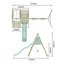 Mercia Wooden Round Pole Double Swing With Climbing Wall & Slide