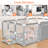 71"x48" Baby Playpen Sturdy Safety Play Yard Activity Center with Basketball Hoop and Football Net-94468289