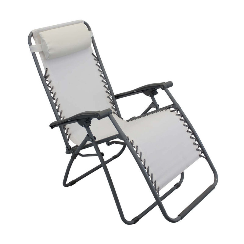 Kynsie Reclining Zero Gravity Chair, Beige, Grey