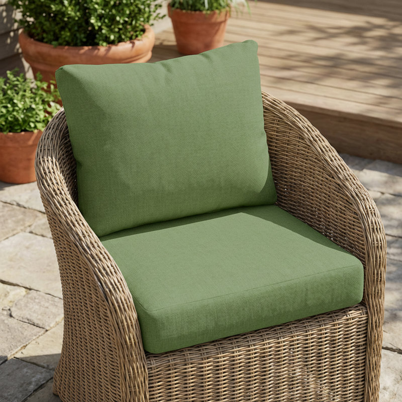 Ensemble de coussins pour fauteuil club Ishaan, Vert
