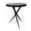 Polished Horn End Table with Embossed Black Leather Top