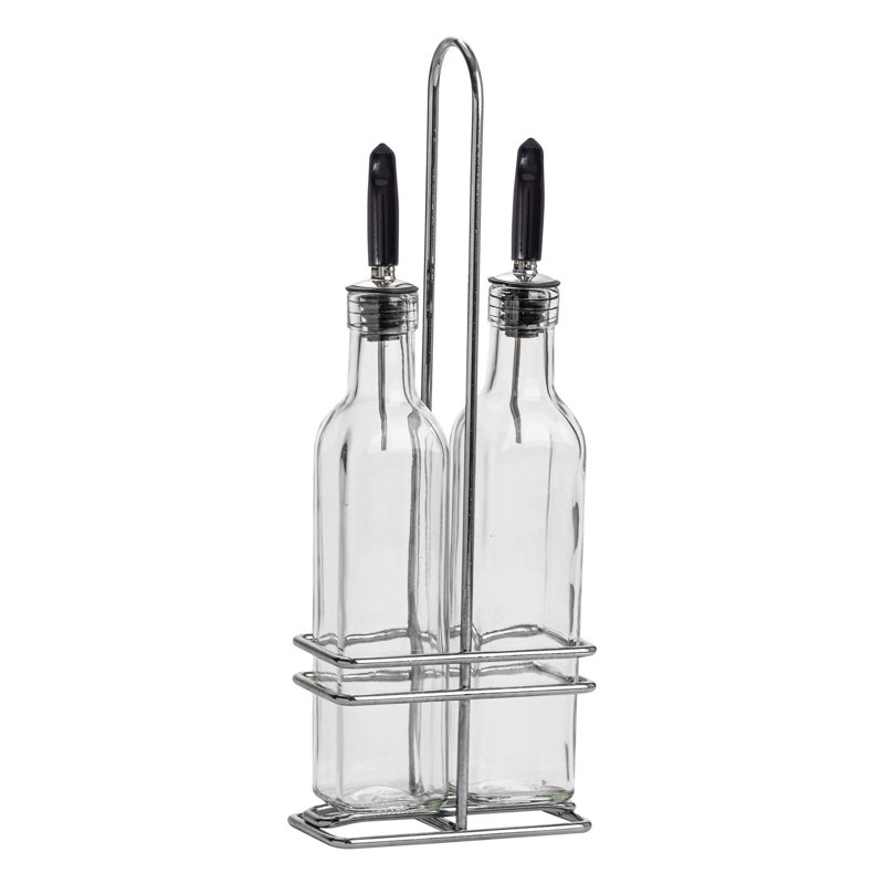 Glass Oil & Vinegar Cruet Set