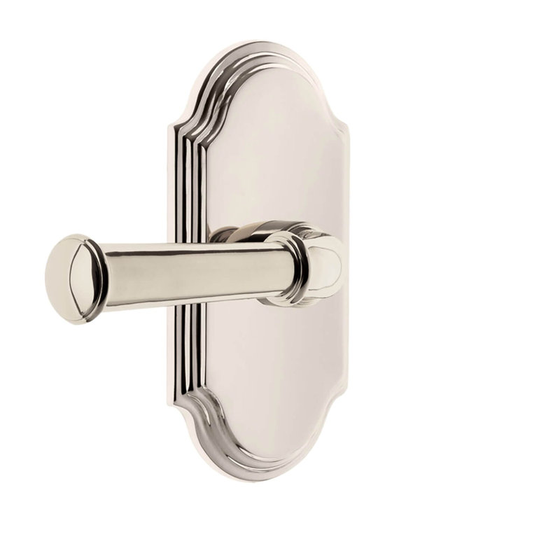 Grandeur Arc Plate Passage with Georgetown Lever, Polished Nickel, Left, 2 3/8"