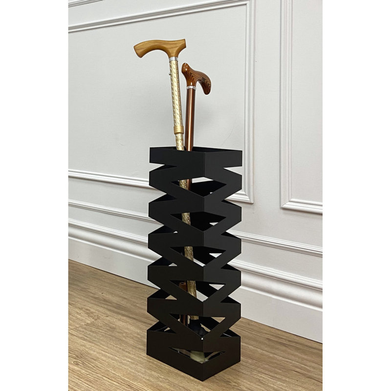 Jeycob Metal Freestanding Umbrella Stand, Black