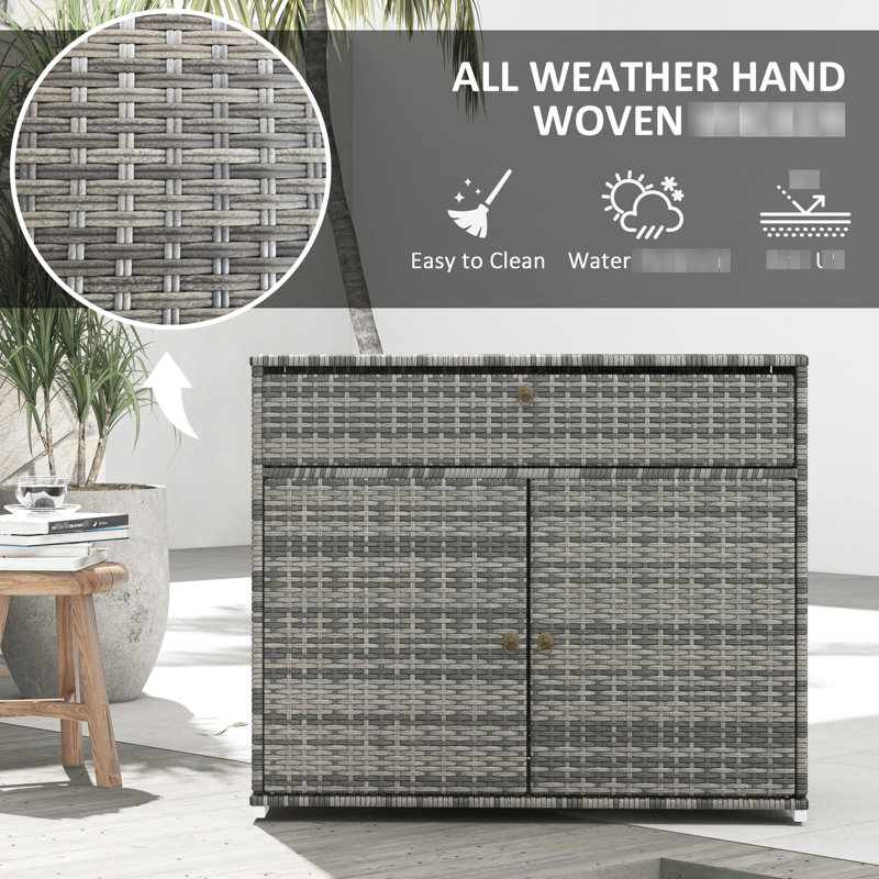 Bath Towel Rack & Pool Storage - Accessory Container Freestanding Pe Cabinet With Drawer For Spa Gray Outdoor Organizer Hot Tub Unit Area