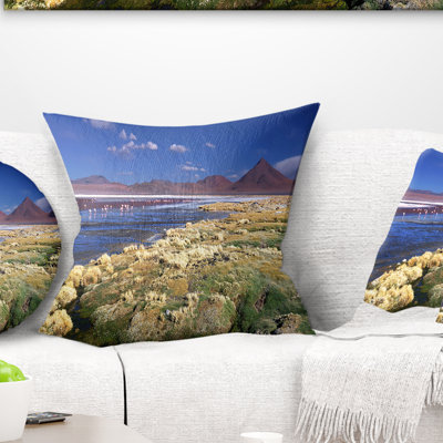 Colorada Lagoon and Pabellon Volcano - Sea & Shore Printed Pillow