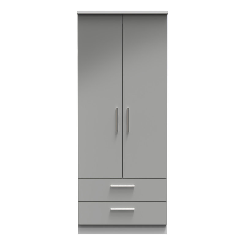 Fully Assembled Knightsbridge 2 Door Wardrobe, Grey