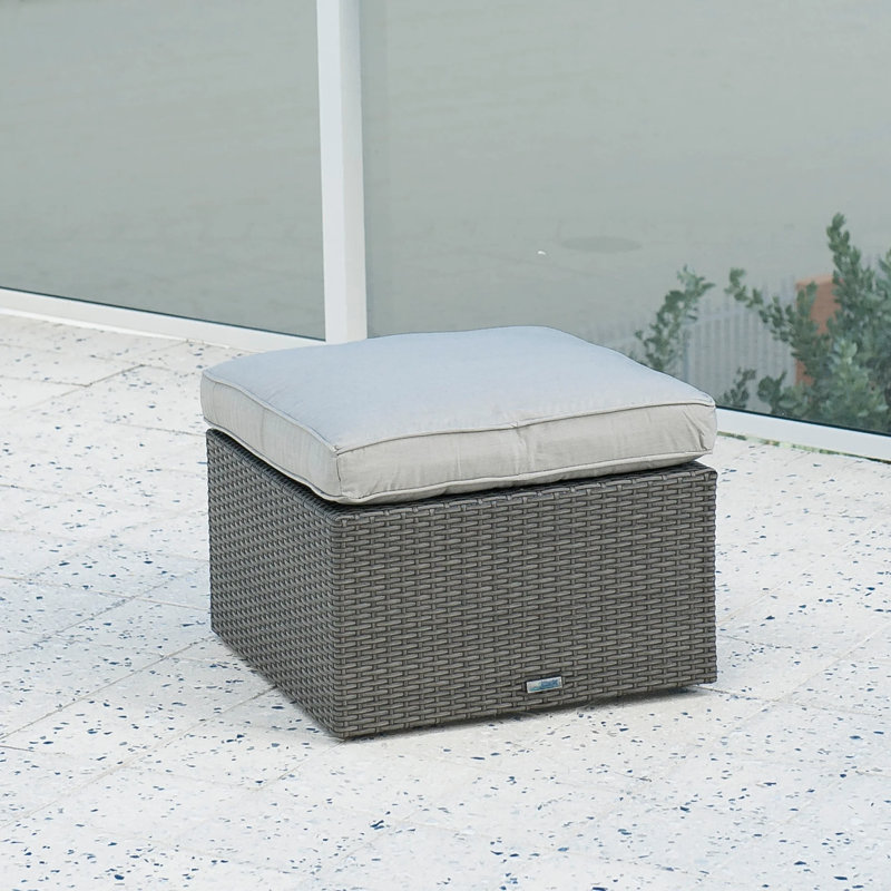 Repose-pieds d'extérieur avec coussin Arve, Gris