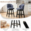Tabourets de bar rembourrés avec structure en bois massif Aadhvika-59592390-43351221