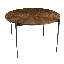 Grenville Round Solid Wood Top Metal Base Dining Table