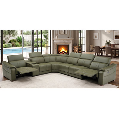 Barnemouth Leather Recliner Theater Set