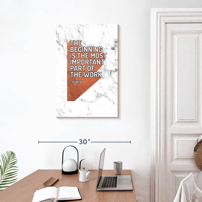 «Beautiful Beginnings», citation célèbre, H 30 po x l 20 po