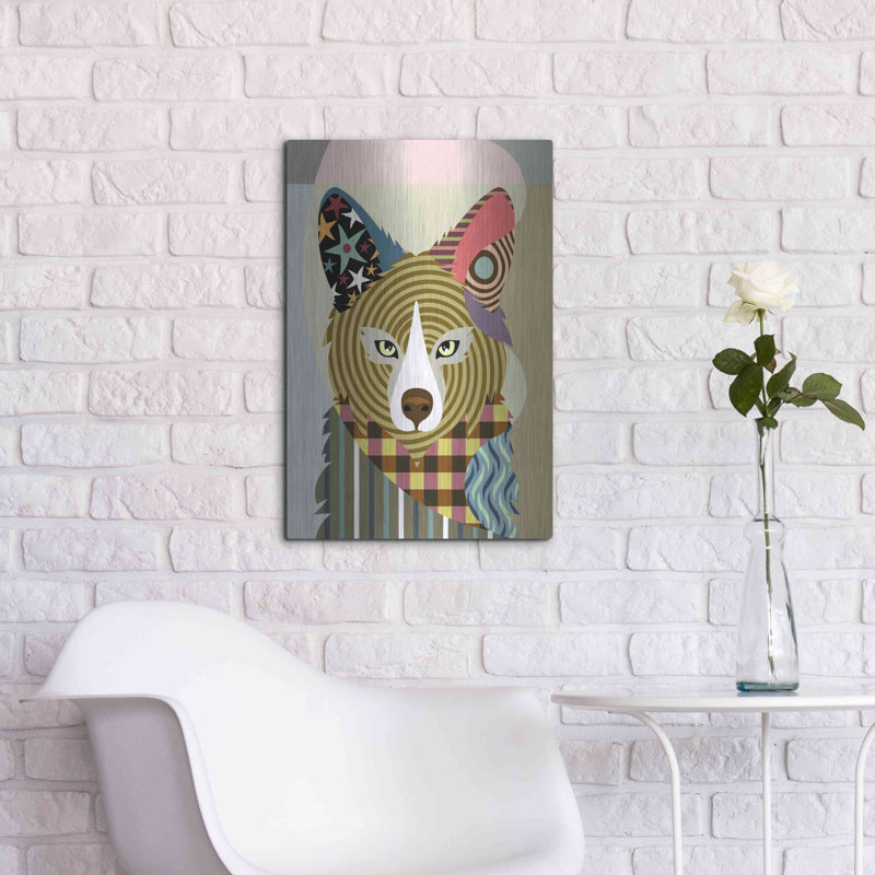 Red Barrel Studio® «Sly as a Fox» par Lanre Adefioyue, art mural en métal, H 24 po x l 16 po