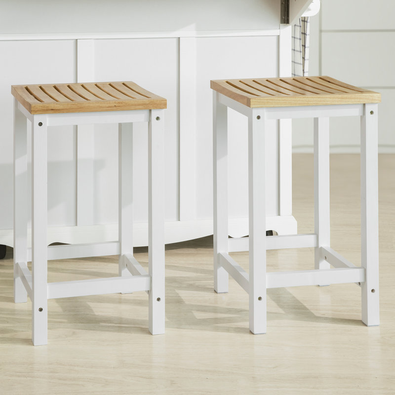 Mitzi Solid Wood Counter Stool, White
