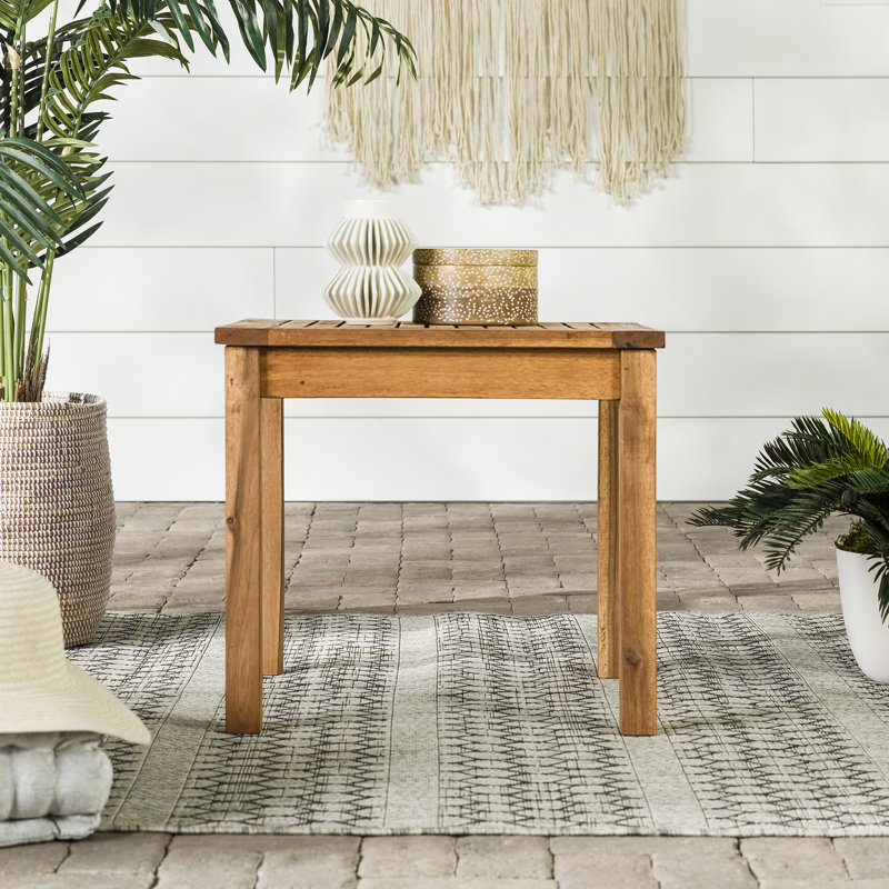 Table d'appoint en bois massif Harbison, Marron