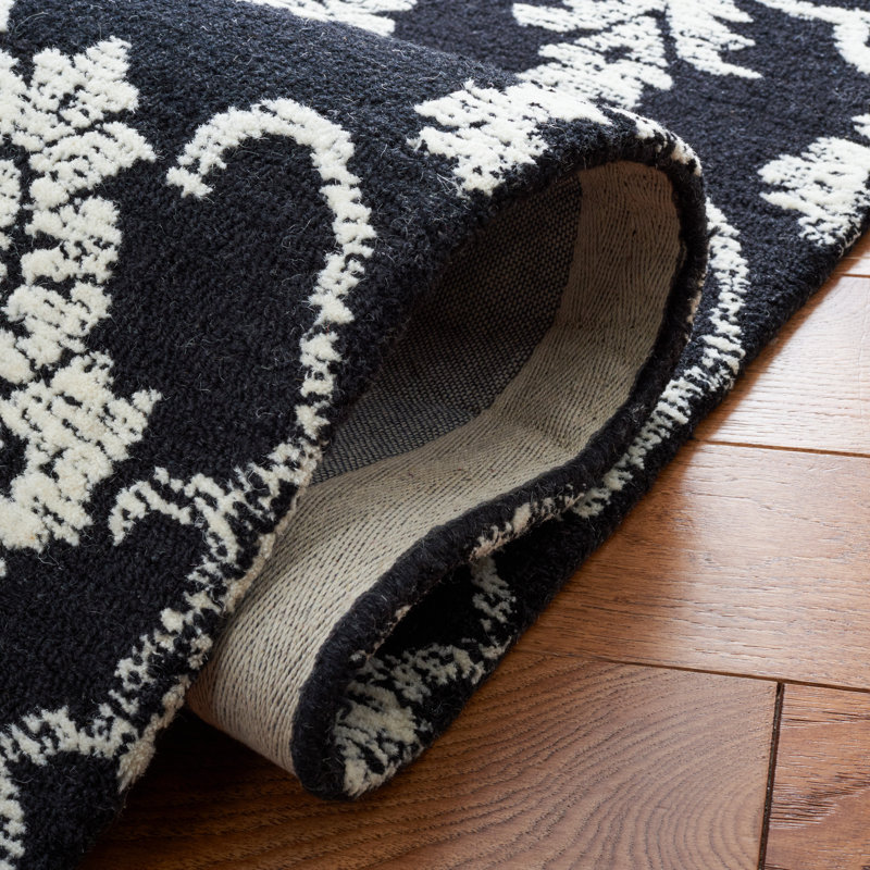 Tapis ikat en laine et coton indien touffeté à la main Wong, Rectangle 8 pi x 10 pi