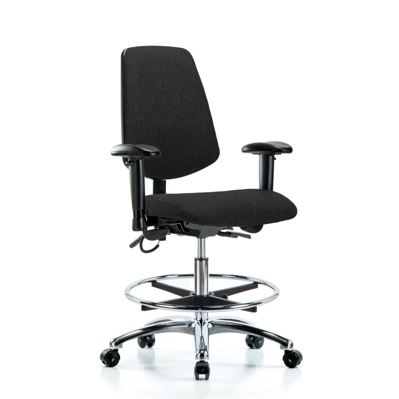 Fauteuil de dessin ergonomique Deasia, Noir, Roulettes, Non inclus