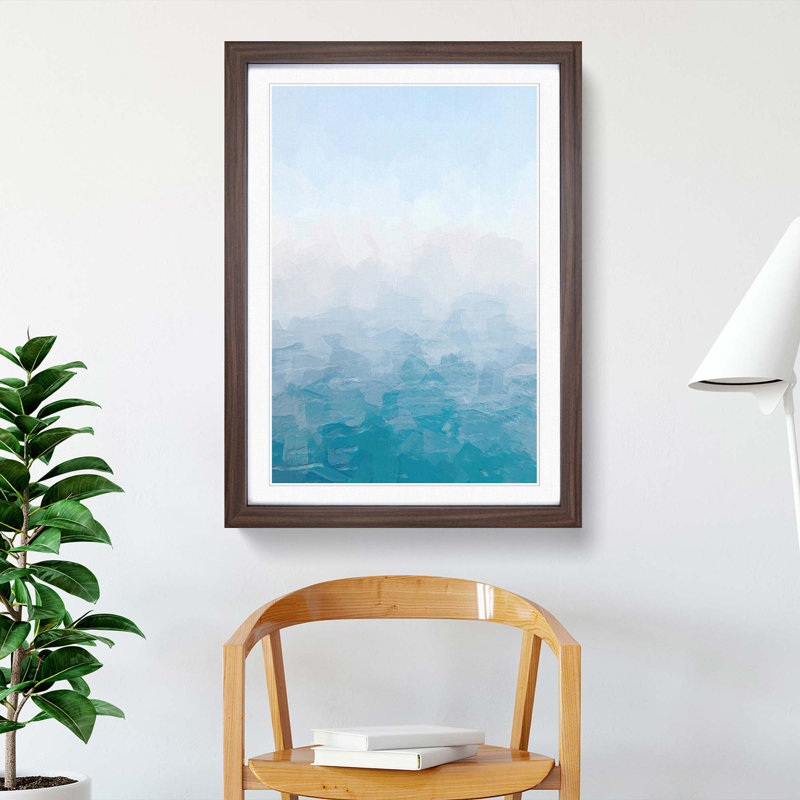 Sea Meeting the Sky in Abstract - Picture Frame Graphic Art Print, Walnut, 91cm H x 60cm W x 2cm D