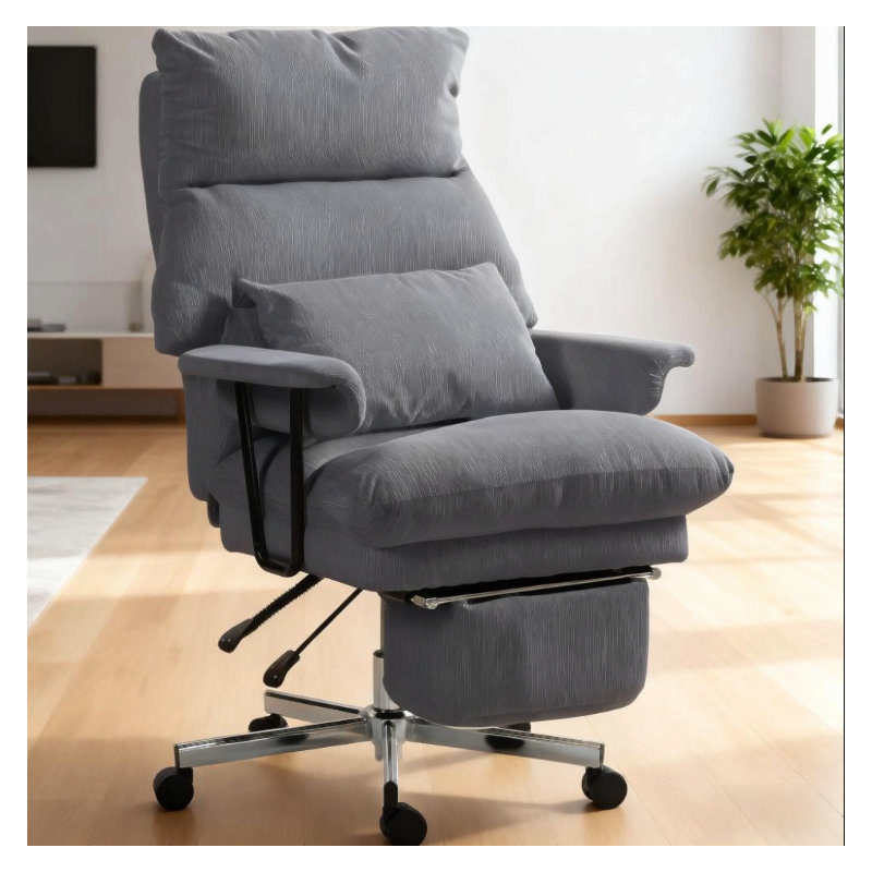 Chaise de bureau surdimensionnée avec support lombaire, gris