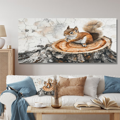 Cute Squirrel On A Wood Slide Forest IV - Squirrel Metal Print