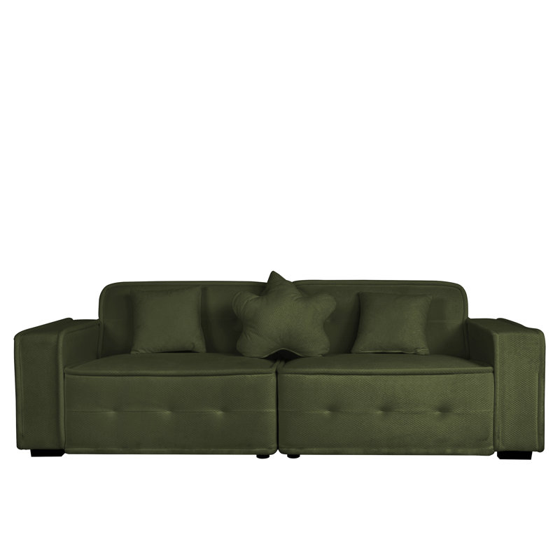 Canapé rembourré Marquida, 100 % polyester vert
