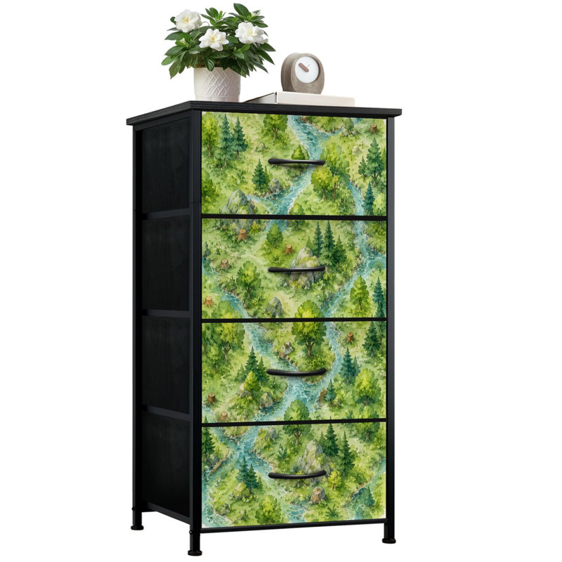 Commode à 4 tiroirs avec tiroirs verticaux
