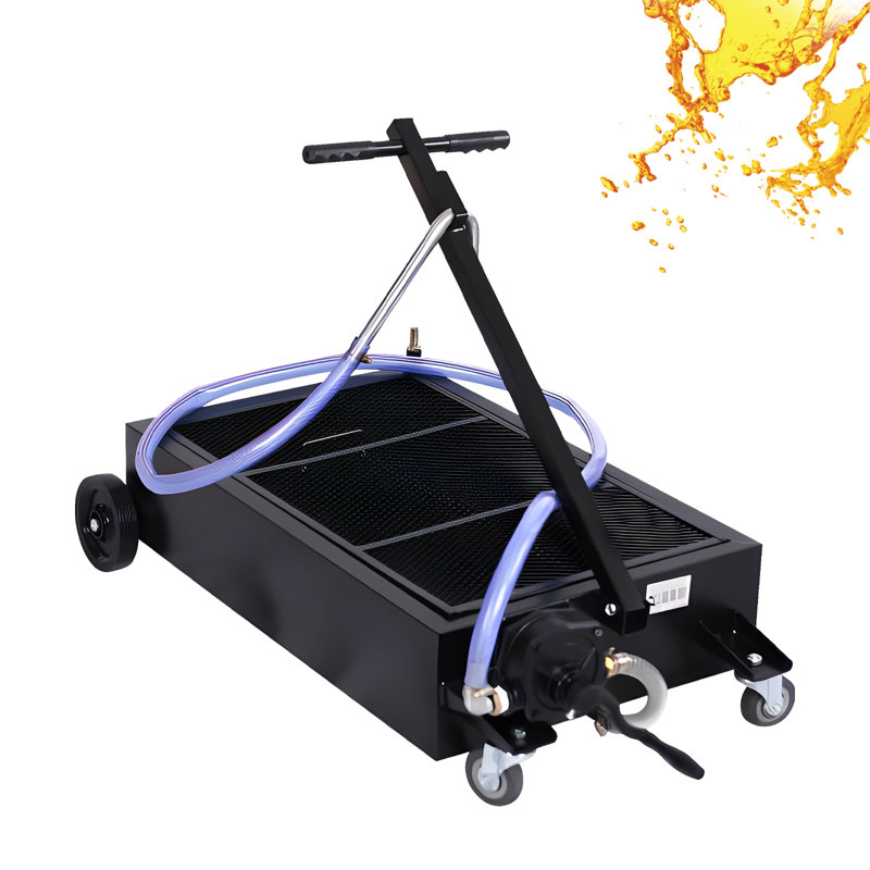 Bac de vidange d'huile à profil bas de 20 gallons avec pompe manuelle, réservoir de vidange d'huile mobile robuste avec poignée pliante, roues verrouillables et filtre pour camion, VUS
