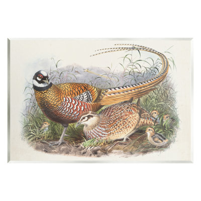 «Pheasant Family in Nature», art mural sur bois par Wild Apple Portfolio