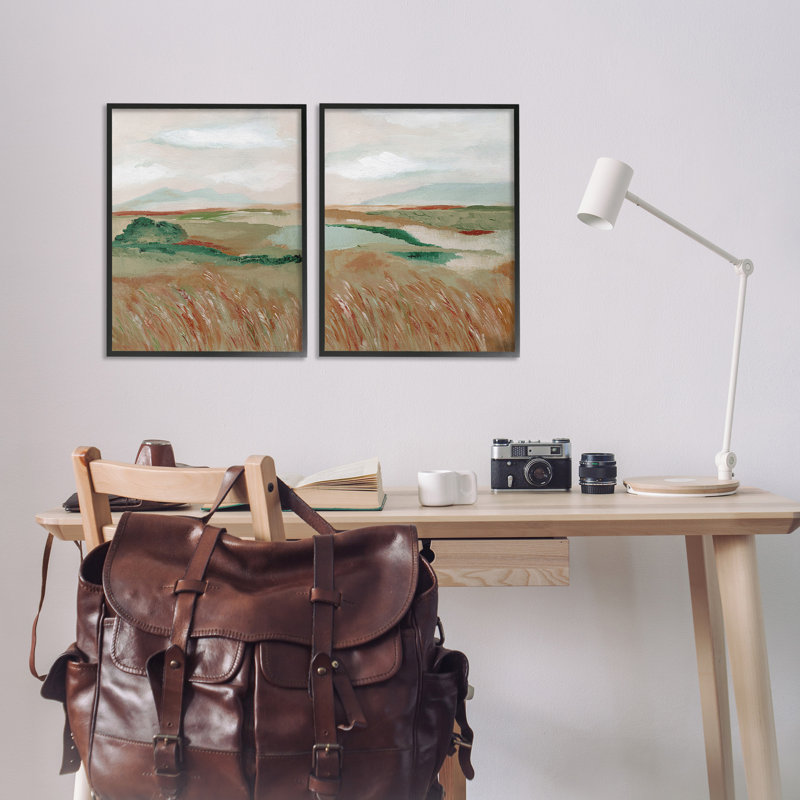 «Windblown Reeds Landscape Single Photo Frame» par Nikita Jariwala, 2 pièces sur toile, H 30 po x l 24 po