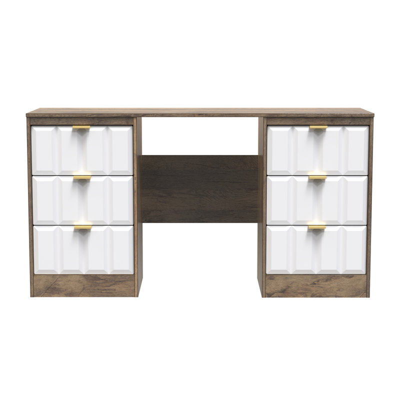 Besian Dressing Table, White Matt/Vintage Oak