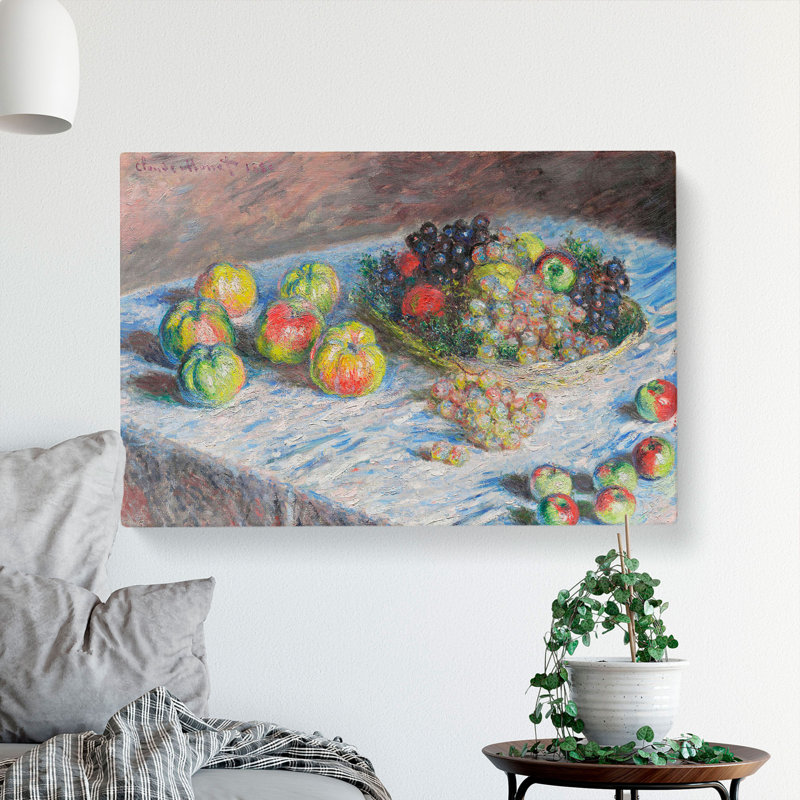 Apples And Grapes Vol.1 by Claude Monet - Wrapped Canvas, 35cm H x 50cm W x 3cm D
