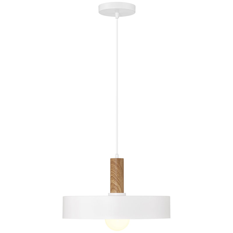 Luminaire suspendu 1 lumière Roree, Blanc, Blanc