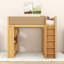 Lit mezzanine en bois à 2 tiroirs avec étagères, armoire intégrée, barrières de sécurité rembourrées et éclairage DEL-1726491591-1726491589