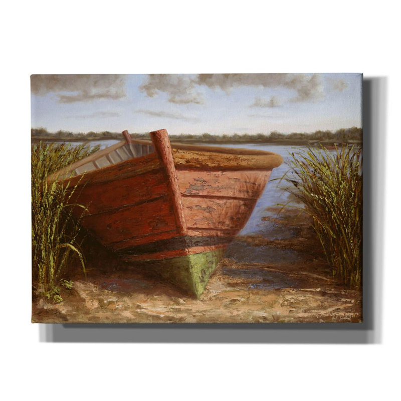 «Breakant Bay» «Nantucket Red» par Karl Soderlund, art mural sur toile, L 16 po x H 12 po