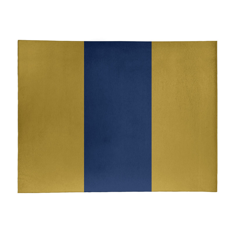 Tapis doré/bleu marine rayé Milwaukee, Rectangle 5 pi x 7 pi