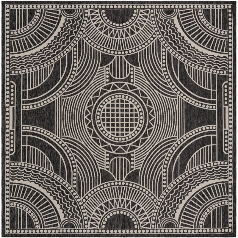 Tapis noir et blanc Aucun, Carré 12 pi