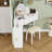 Vanity Desk with LED Mirror, Stool and Side Cabinet-1127168112