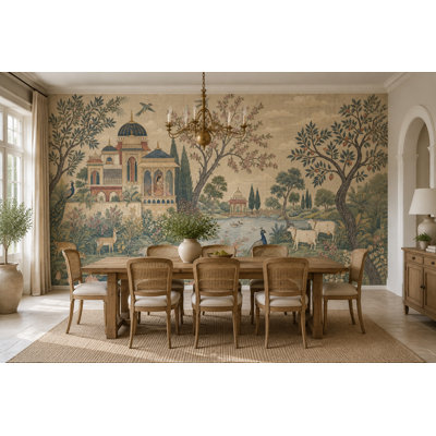 Papier peint Jardin Moghol, fresque murale du palais indien