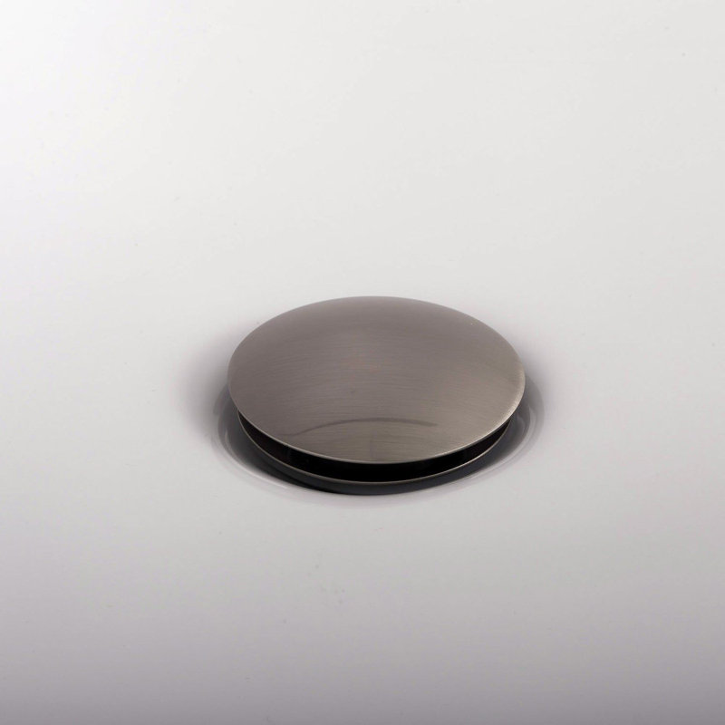 Drain escamotable de lavabo en laiton DAX, Nickel brossé, Oui