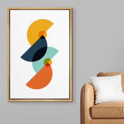 Mid Century Shape " Tilted Multicolor Semi Circles "