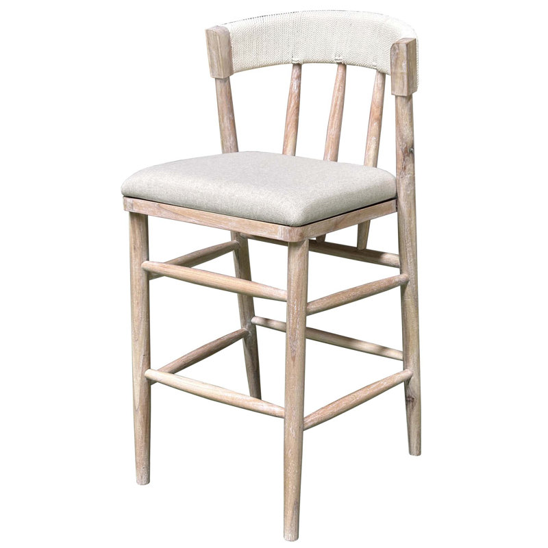 Alto Back Barstool White Wash, Bar Stool (29.5" Seat Height), Cream