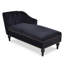 Chaise longue en velours luxueuse et confortable Jaana avec garniture cloutée et pieds en bois pour la chambre à coucher et le salon