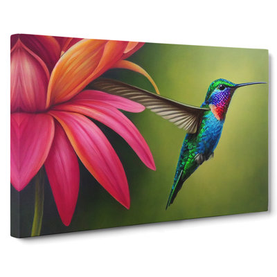 Floral Hummingbird Vol.1 - Wrapped Canvas