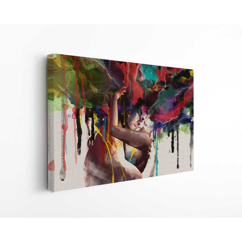 «Lover’S Kiss Couple», reproduction d'art sur toile, H 40 po x l 60 po x P 1 po