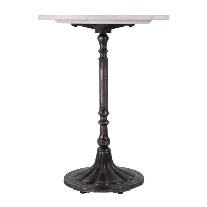 Ellesyn 24" Round Marble And Iron Dining Table