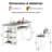 3 Piece Bar Table Set, Kitchen Dining Table Set For 2, Bar Table And Chairs Set With PU Upholstery Stool And 4 Open Storage Shelves, Pub Table Set For Small Space, Grey