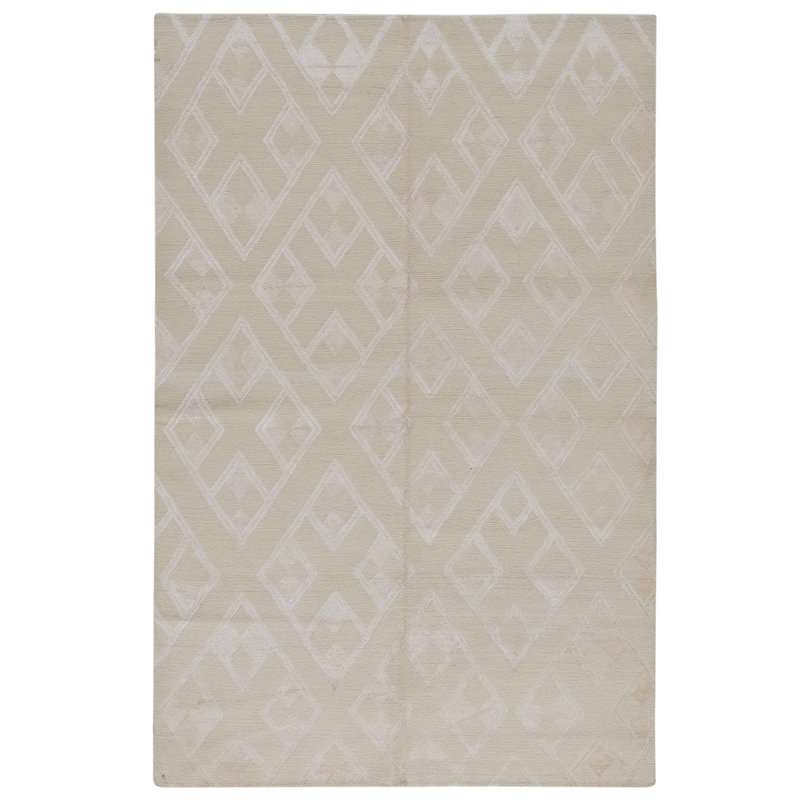 High-Quality Hand-Knotted Beige Area Rug