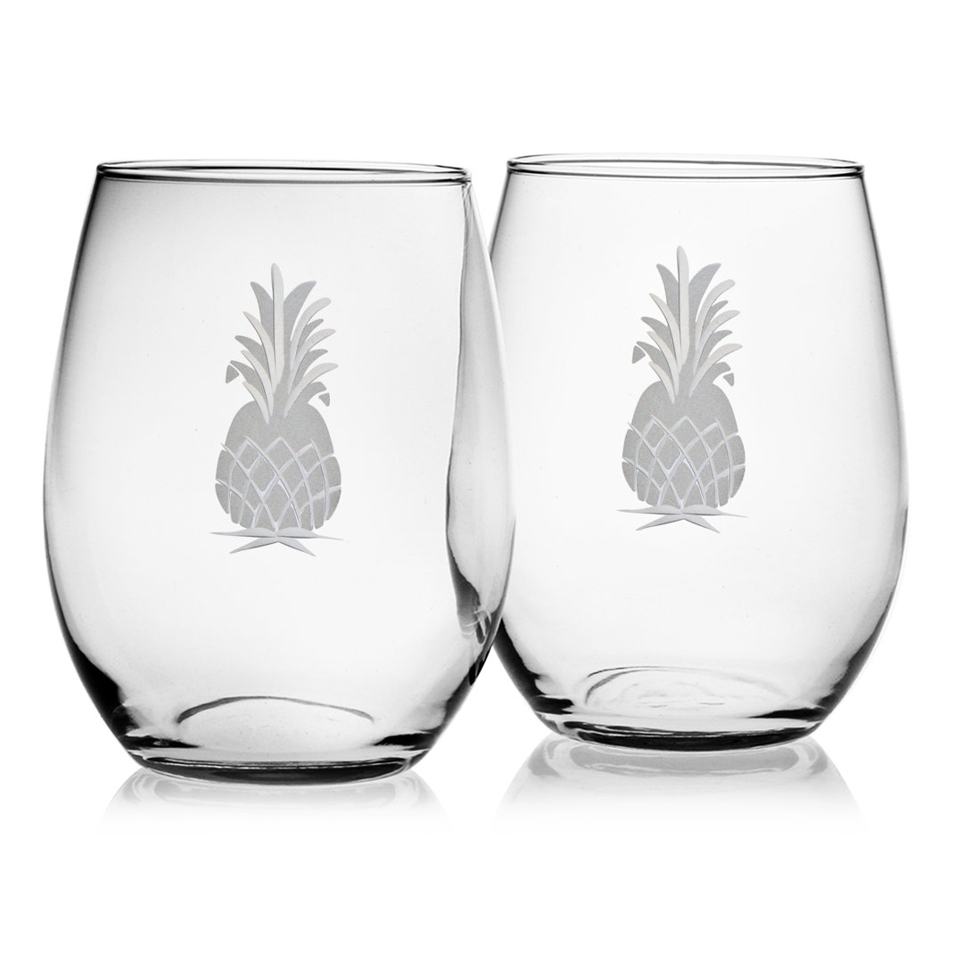 Stowe 21oz. Stemless Wine Glass Set (Set of 2) Bay Isle Home™